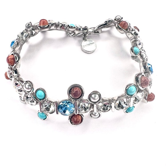 Givenchy Vintage 1990s Multi Faux Gem, Rhinestone and Perl bracelet - Picture 1 of 8